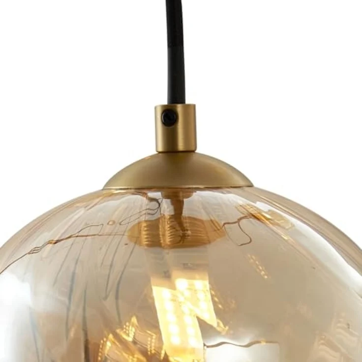 Qazqa Pendelleuchte Jia, ohne Leuchtmittel, G9, Gold, Art Deco, Stahl, 9-flammig – Bild 5