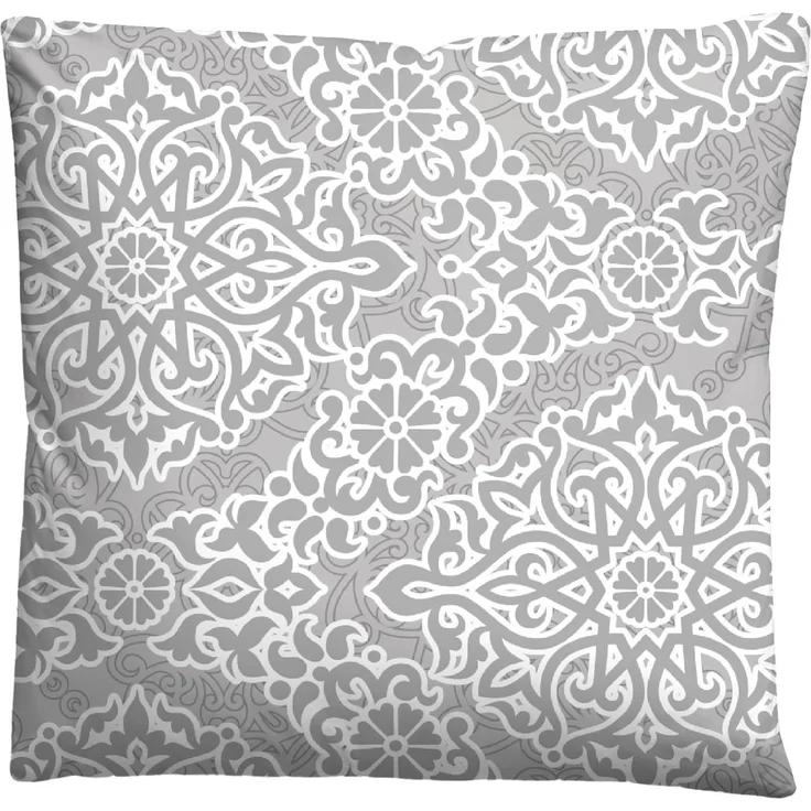 Traumhaft schlafen - Castell - Markenbettwäsche Poly-Cotton Seersucker Bettwäsche 0290334 ORNAMENT, sturmgrau, 1x 135x200 cm + 1x 80x80 cm – Bild 3