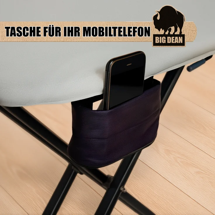 BigDean Bügelbrett XXL (120x45 cm Bügelfläche) inkl. ausklappbarer Schulterpassform - Stabiler Bügeltisch für Dampfbügelstationen und Bügeleisen - Ironing Board - höhenverstellbar – Bild 6