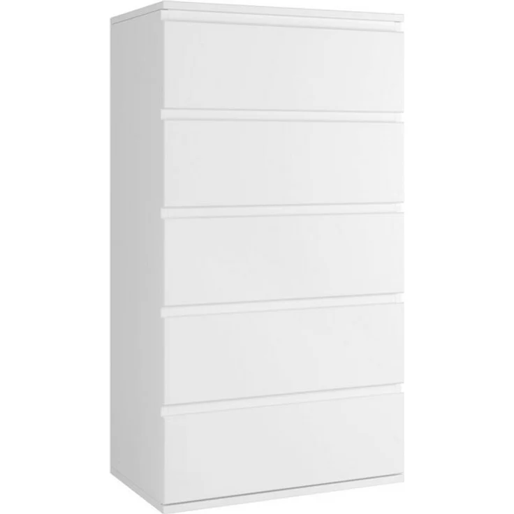 Homfa Kommode, Sideboard mit 5 Schubladen, Schubladenschrank, weiß, Holz, 55x33x100cm – Bild 4