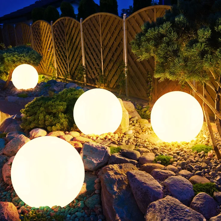 4er Set LED Solar Kugel Stecklampen Durchmesser 20 cm, SOLAR – Bild 4