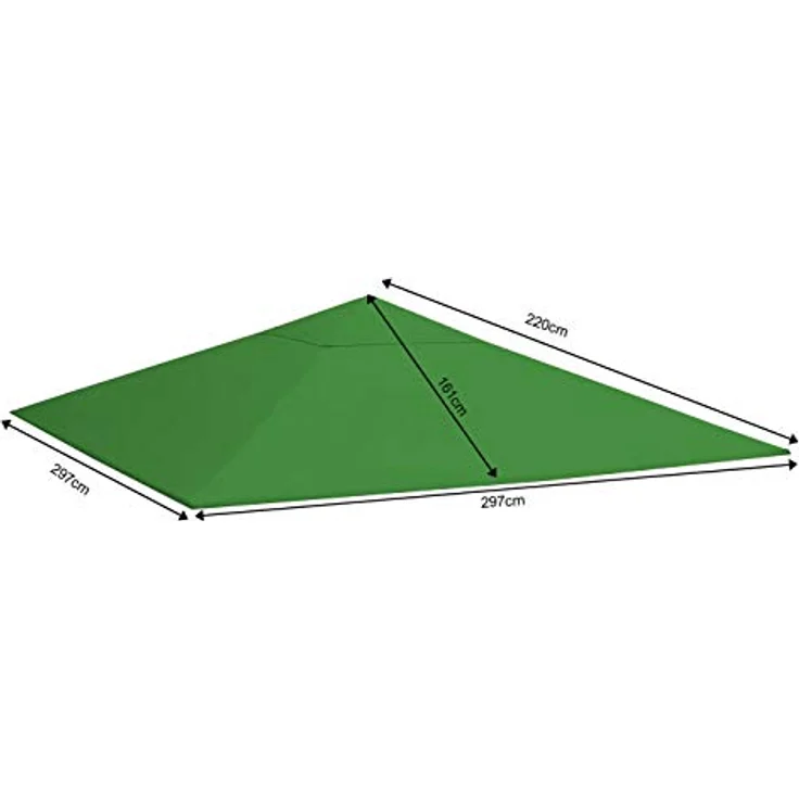 QUICK STAR Ersatzdach 250g für Pavillon 3x3m, Grün Antik, wasserabweisend mit Lüftungsschlitzen – Bild 2