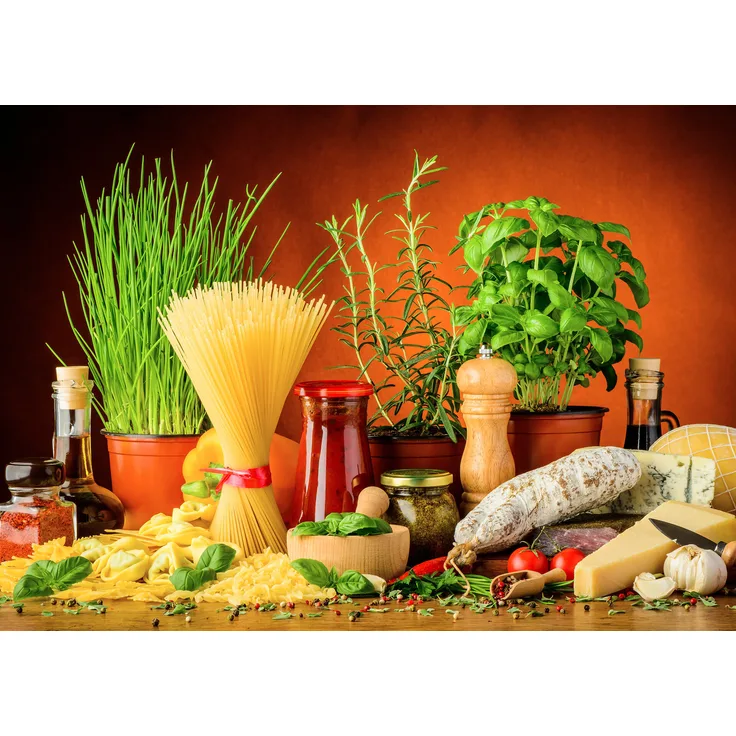 Leinwandbild Essen Orange Gelb 70x50 DD123052 Keilrahmenbild Wandbild Leinwand