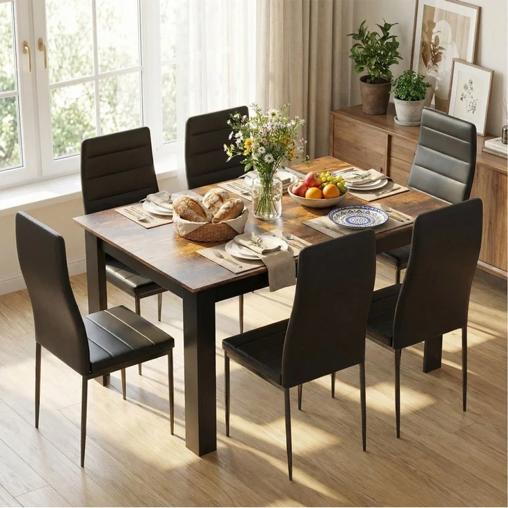 Mondeer Esstisch Esszimmertisch, Stilvoll und langlebig 138 x 90 x 75cm – Bild 2