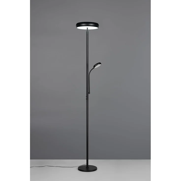 LED Deckenfluter PALERMO Höhe 183cm mit Leselampe und Fernbedienung, Schwarz – Bild 11