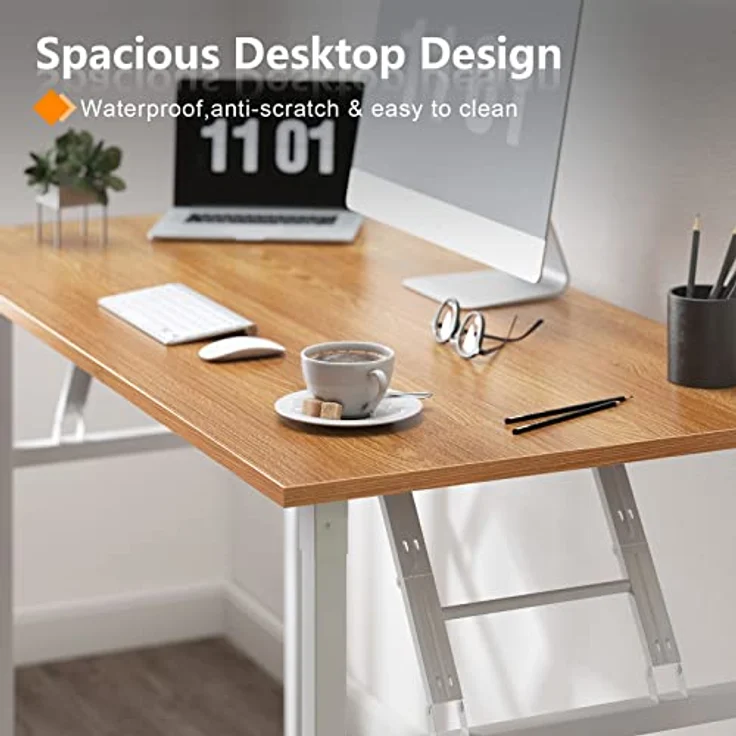 SogesHome Klapptisch Computertisch 120 x 60 x 75 cm PC Tisch Schreibtisch Bürotisch Büroarbeitsplatz für Home Office Verwendung Schreibtisch Esstisch Konferenztisch – Bild 5