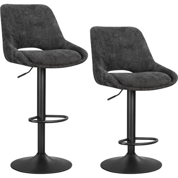 Woltu Barhocker (2 St), Höhenverstellbarer 360° Drehbar Sitzbezug aus Chenille – Bild 2