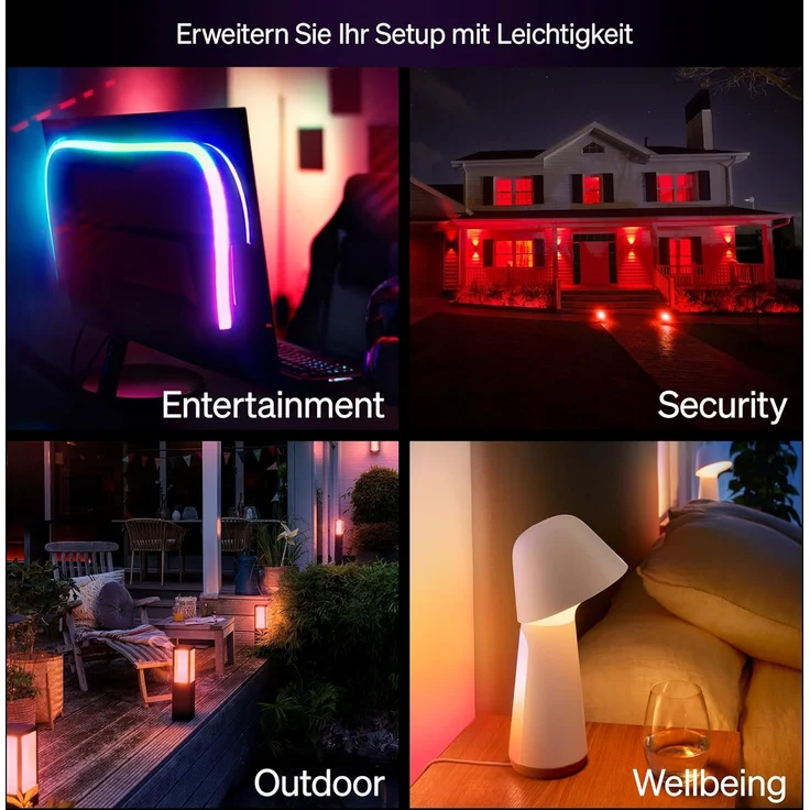 Philips Hue Essential Starter-Set: Bridge + 3 Essential GU10 smarte Lampe + Smart Button, White und Color Ambiance, 2200-6500K, dimmbar, funktioniert mit Alexa, Google Assistant, Apple Home – Bild 8
