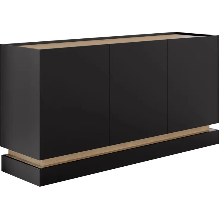 Kommode Zarpant K160 3D (Farbe: Schwarz / Eiche Cremona)