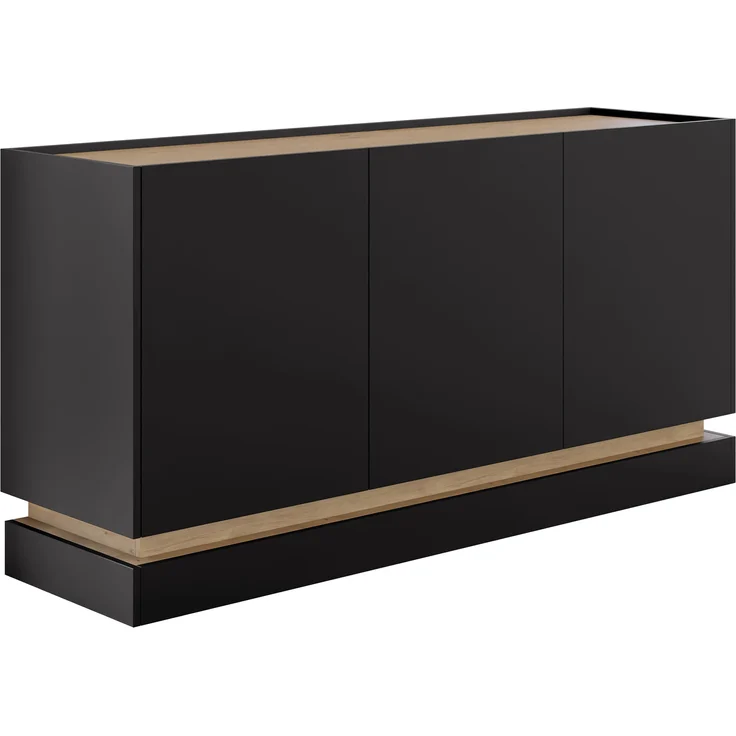 Kommode Zarpant K160 3D (Farbe: Schwarz / Eiche Cremona) – Bild 1