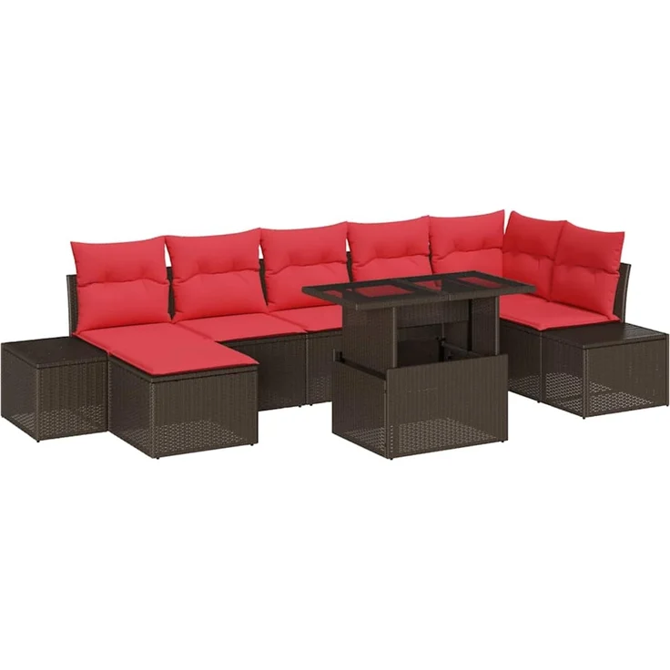 vidaXL Gartensofa-set 8 stk. Braun Poly-Rattan 3357967 – Bild 2