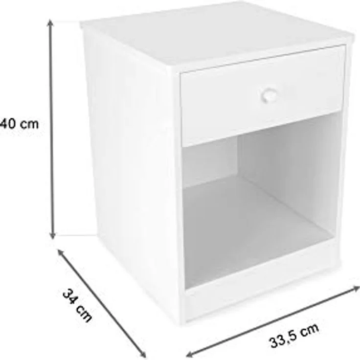 Weiß Nachttisch aus Holz - Katzen - Nachtschrank mit Schublade für Kinder – Bild 4