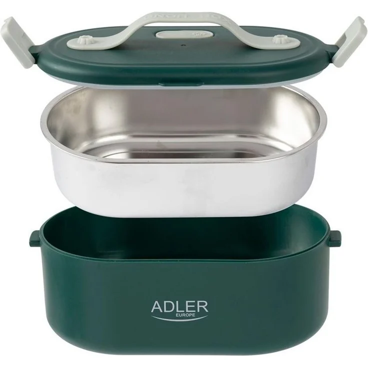 Adler Elektrische Lunchbox AD 4505, Elektrische Brotdose, Speisewärmer, Warmhaltebehälter, Edelstahl, grün – Bild 2