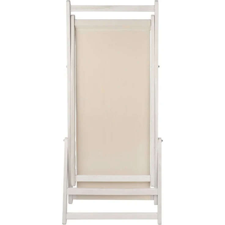 Liegestuhl Strandliege Weiß Gartenliege Klappbar Sonnenliege Strandstuhl Beige – Bild 4