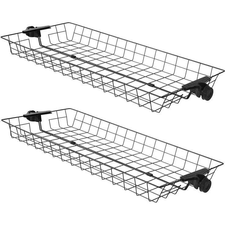 SoBuy FRG34-P02 Aufbewahrungskörbe, Metall, Pulverbeschichtung, Schwarz, 83 x 8 x 19 cm