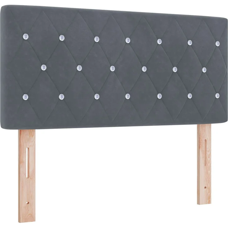 vidaXL Boxspringbett mit Matratze Dunkelgrau 90 x 200 cm Samt 3450633 – Bild 4