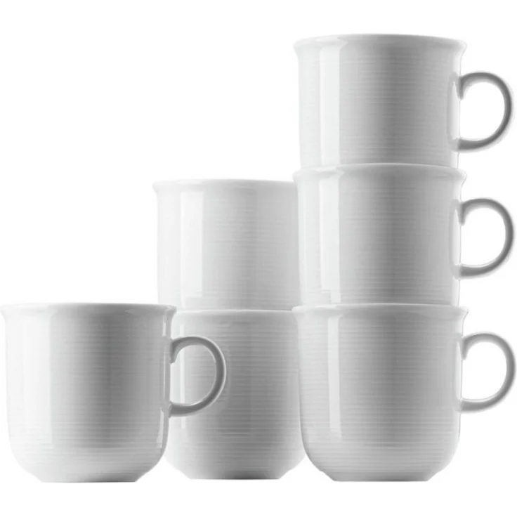 Thomas Porzellan Geschirr-Set Trend weiss Becher mit Henkel 0,36 l Set 6tlg, Porzellan – Bild 1
