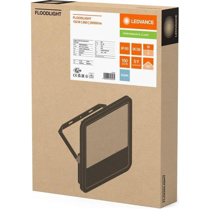 LEDVANCE FLOODLIGHT FL 200 P 133W 20KLM 865 PS SY100 BK – Bild 2