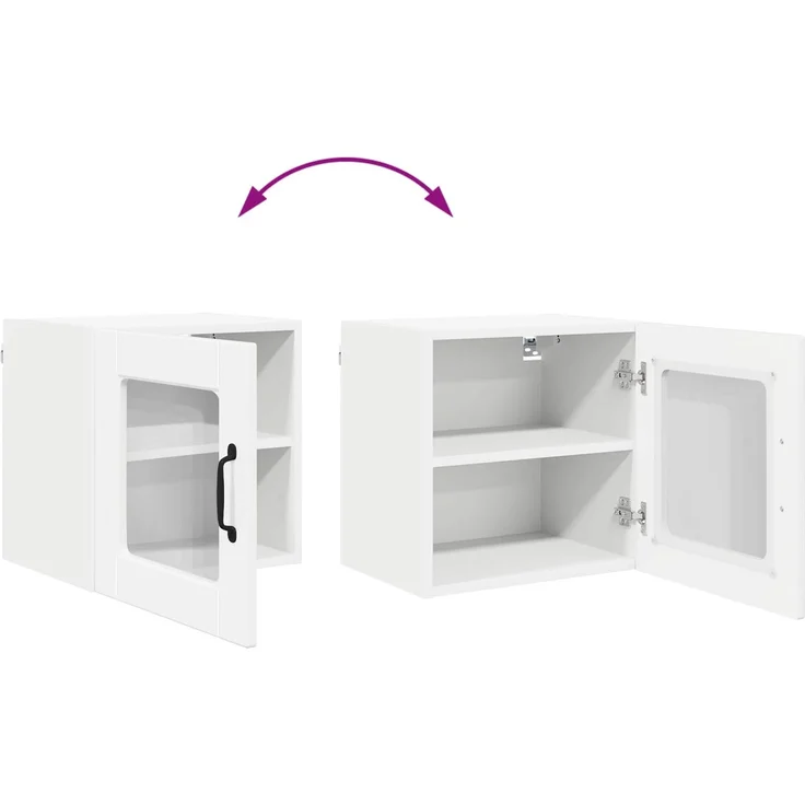 vidaXL Wandglas-Schrank PORTO Hochglanz-Weiß 40 x 31 x 40 cm 885193 – Bild 11