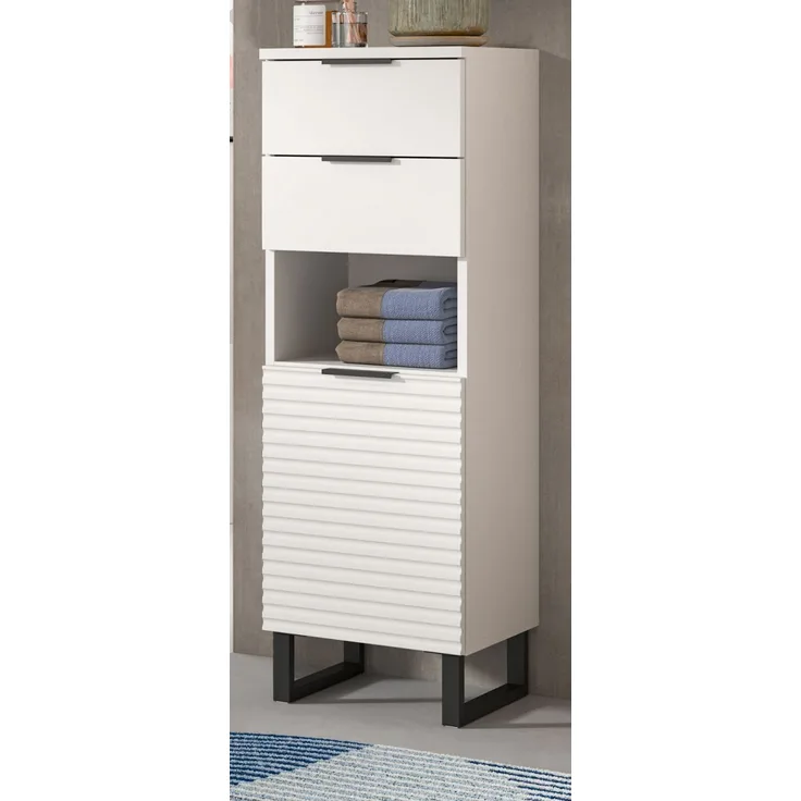 Badezimmer Kommode Roove in weiß 35 x 110 cm