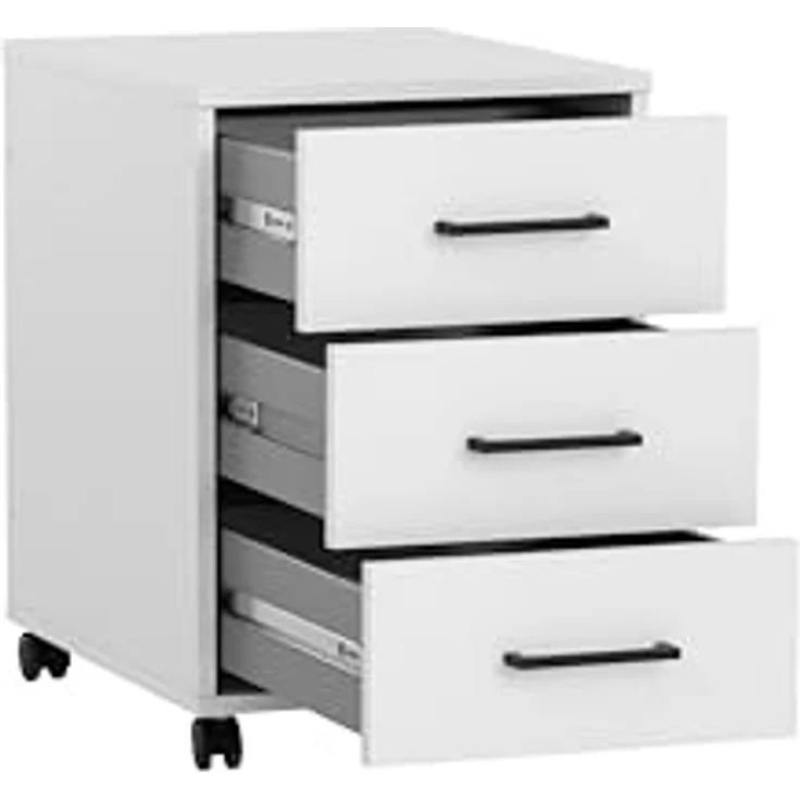 Schildmeyer Rollcontainer Ruby, Breite 40 cm, Mit Stifteinsatz, Metallbeschläge, feststellbare Möbelrollen – Bild 4
