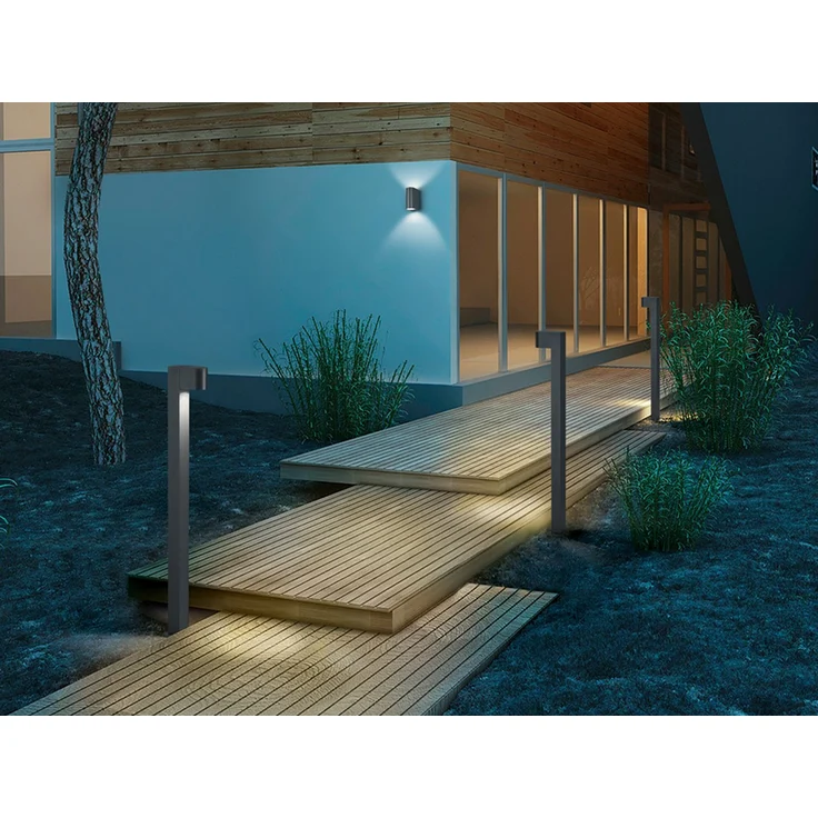 Runde LED Außenwandleuchte Up and Down, Anthrazit, Höhe 15cm – Bild 9