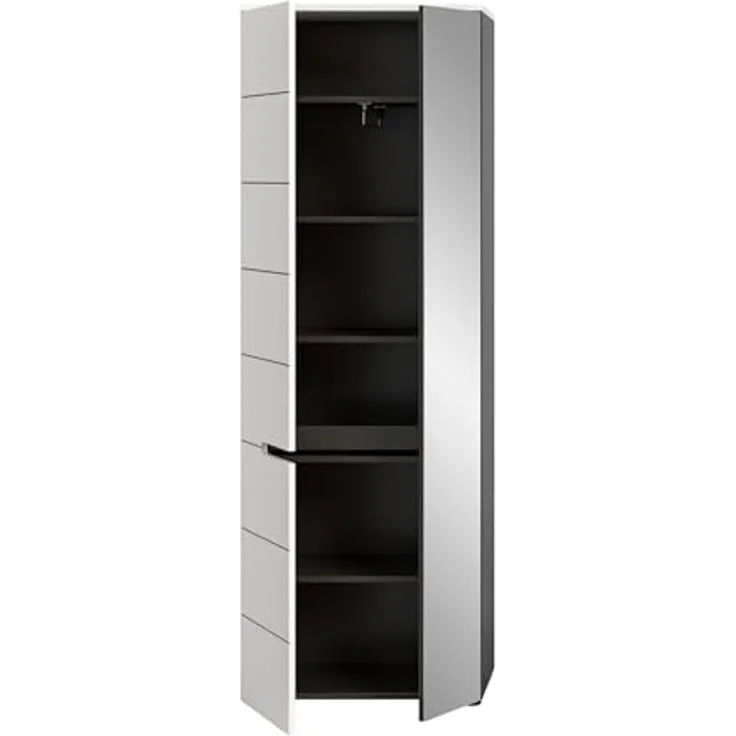 Garderobenschrank >Canu< in Basalt Grau / Weiß - 65x190x37cm (BxHxT) – Bild 5