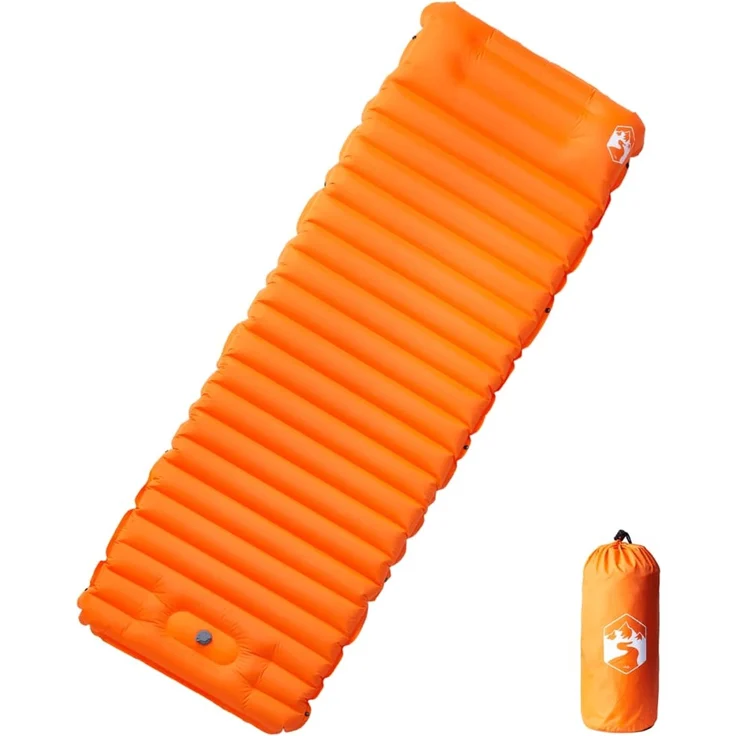 vidaXL Selbstaufblasende Isomatte mit Kissen Orange 4007119 – Bild 1