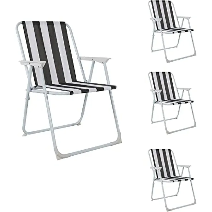 4 Stück Campingstuhl Klappstuhl Regiestuhl Gartenstuhl Anthrazit/Weiß