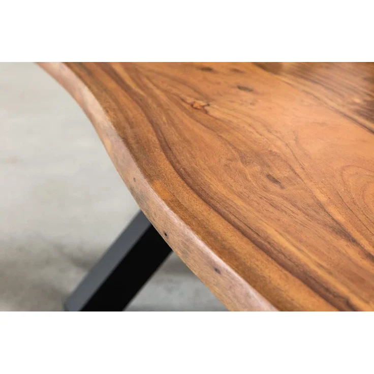 riess-ambiente Couchtisch MAMMUT 120cm natur / schwarz (Einzelartikel, 1-St), Massivholz · Metall · Baumkante · Akazie · Wohnzimmer · Industrial – Bild 6