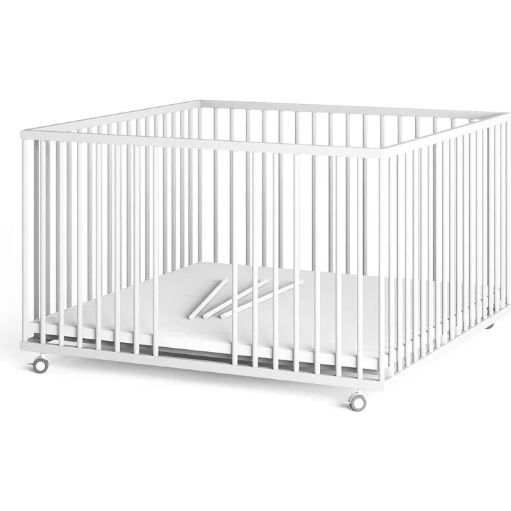 Sämann® Laufgitter 120x120 cm, grau/natur, mit Matratze