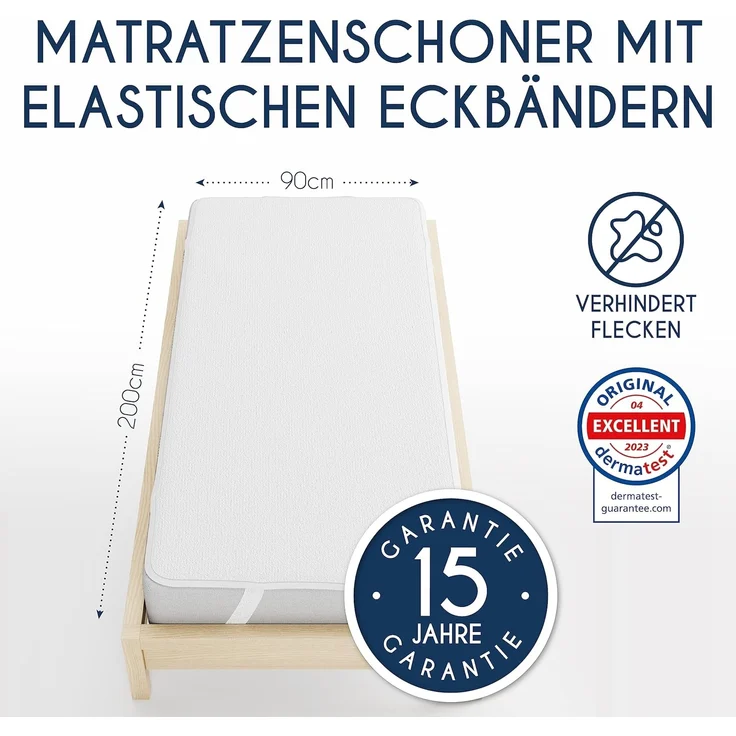 Dreamzie Matratzenschoner 90x200 cm Wasserdicht (2er-Set) Oeko-TEX Zertifiziert - Nässeschutz 90x200 Atmungsaktive – Bild 2