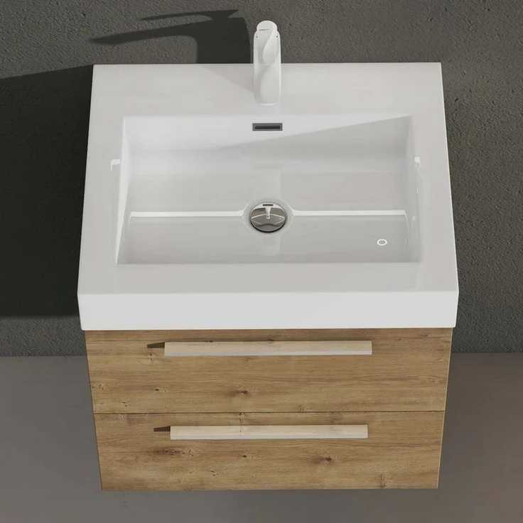 doporro Badezimmer-Set Badmöbel-Set Quadratto Waschbeckenunterschrank Waschplatz – Bild 3