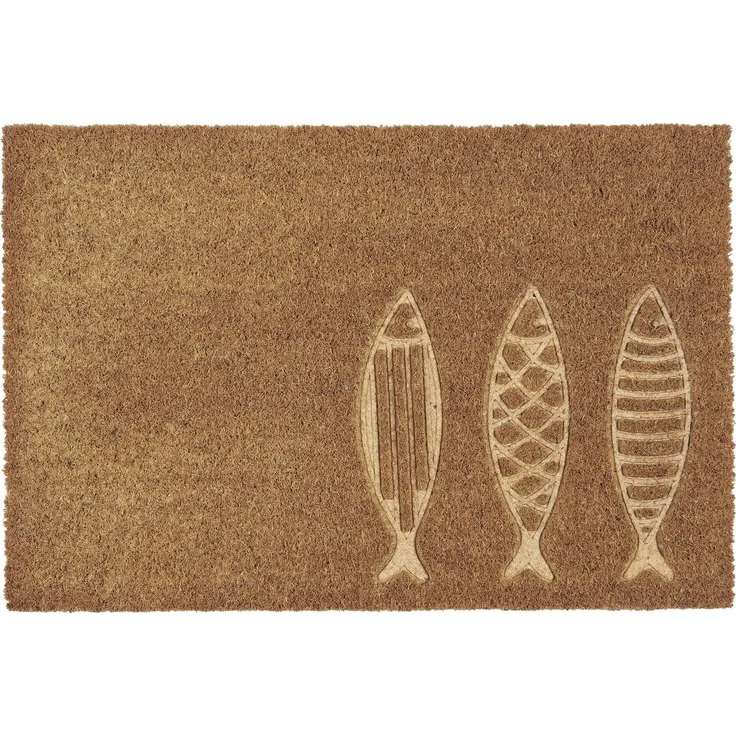 Ib Laursen - Fußmatte Türmatte Fußabtreter Fische Natur Kokos PVC 2806-00