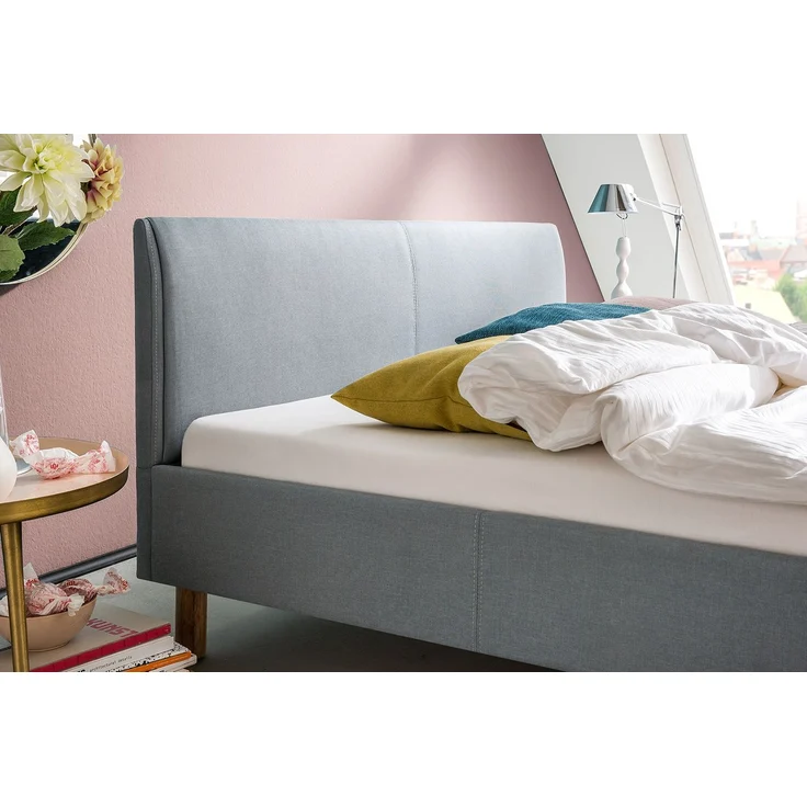 KAWOLA Bett LEO Polsterbett Stoff blau 120x200cm – Bild 4
