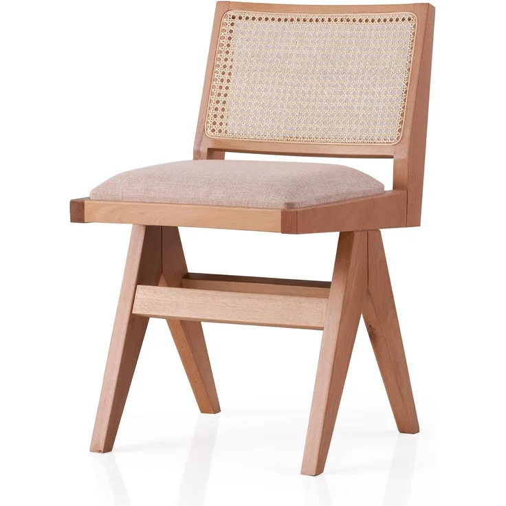 Skye Decor 'Form - 4301' Stuhl, Eiche / Beige, 45 x 77 x 59,5 cm