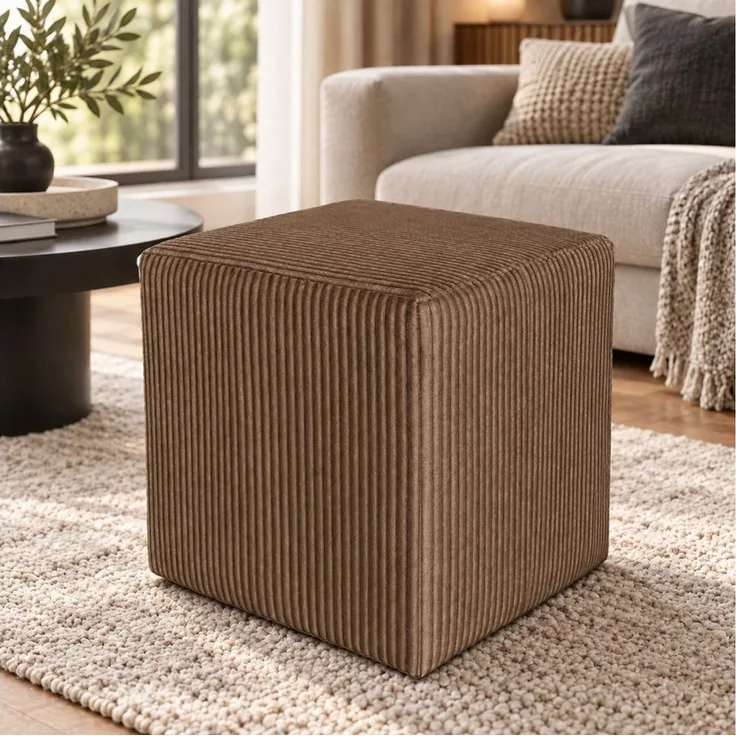 Best for Home Sitzwürfel Pouf Hocker – Samt, Fußhocker & Sitzpuff (Sitzwürfel / Pouf Hocker, 1 St, 1x Sitzwürfel / Pouf Hocker), multifunktional, Dekoelement, kompakt, weich gepolstert