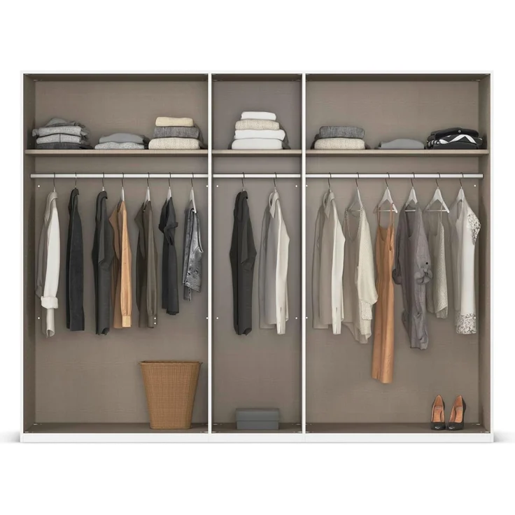Kleiderschrank Rauch Alabama 5-türig Spiegel Weiß/Artisan Eiche 226x210 cm – Bild 6