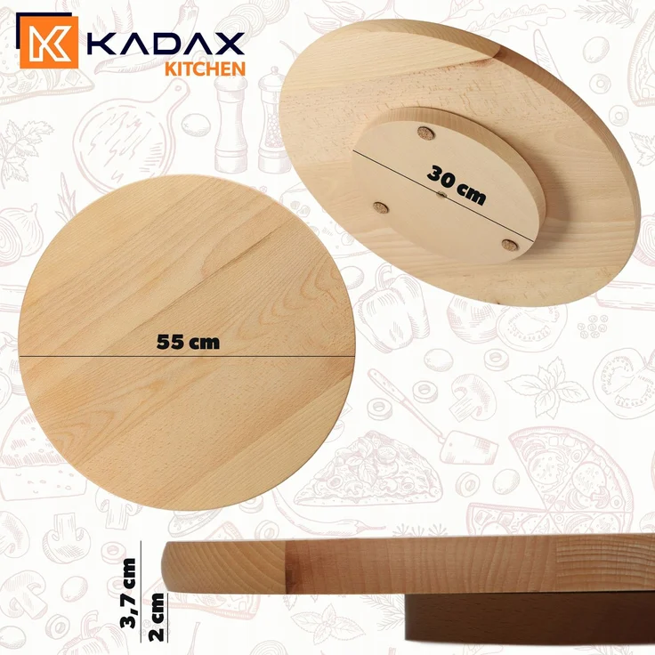 KADAX Rundes drehbares Servierbrett 55 cm – Bild 3