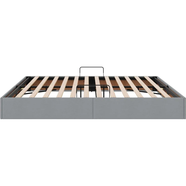 vidaXL Ottoman Bettgestell mit Speicher Hellgrau 200 x 200 cm Stoff 3442844 – Bild 8