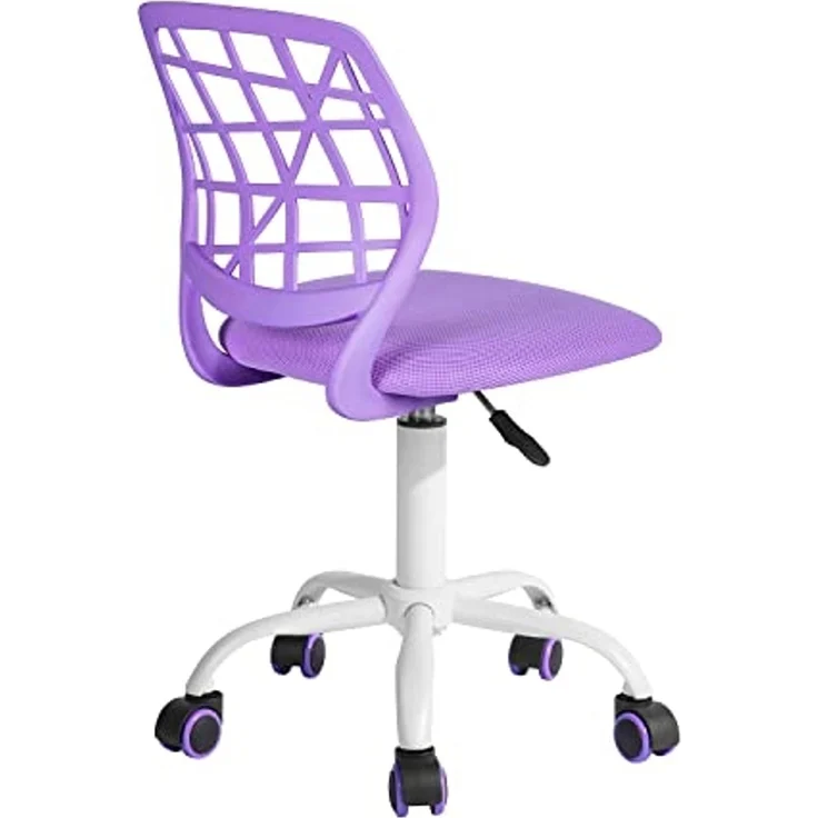 FurnitureR Farbenfroh, modernes Design, Verstellbarer Computersitz, Swivel Armless Desk, Kinder, Study Room Home Office, Stuhl, Lila, Metall, 38,5 cm x 40 cm x 75 – 87 cm – Bild 6
