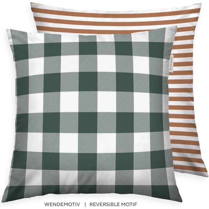 TOM TAILOR HOME Kissenbezüge new bedroom, Classic Check, 40x40cm oder 40x80cm, (1 Stück), Wendedesign mit Markenreißverschluss – Bild 5