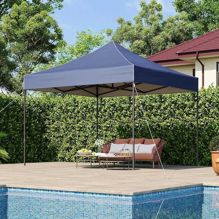 Aoxun Faltpavillon 3x3m Wasserdicht Stabil, Pop Up Pavillon mit Handtasche, UV-Schutz 50+ Gartenzelt Inkl. Rolltasche, Sandbags, Partyzelt Fuer Camping, Strand, Hochzeit und Outdoor Shelter, Blau – Bild 8