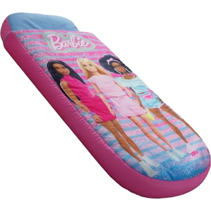 Character World Barbie ReadyBed Kinder Aufblasbares Luftbett und Schlafsack mit Pumpe | Mädchen Reisematratze für Übernachtungen und Camping oder Zuhause – Bild 2