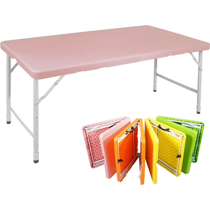 Abrihome Gartentisch 25 cm höhenverstellbar mit 135 kg Tragkraft, Rosa, 74x61x125 cm – Bild 1