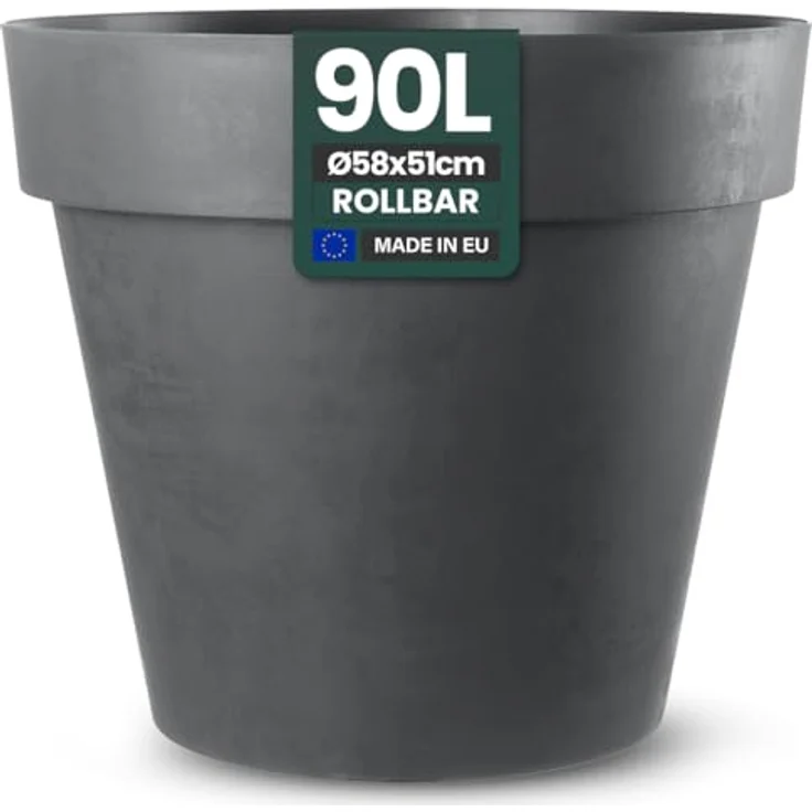 Kreher Pflanzkübel Rollbarer XXL Pflanzkübel "LIKE" Ø 58 cm in verschiedenen Farben (1 St) – Bild 2