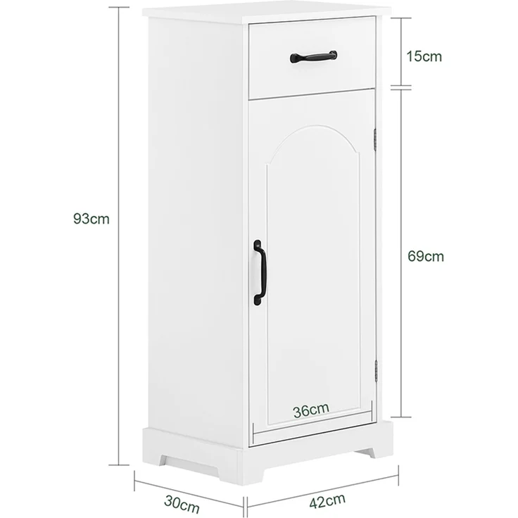 SoBuy BZR207-W Badunterschrank, MDF, Lackiert, Weiß, 42 x 93 x 30 cm – Bild 3