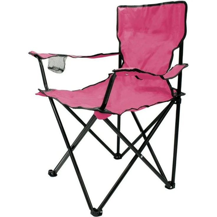 Spetebo Campingstuhl Campingstuhl mit Getränkehalter - pink (Stück, 1 St), Camping Strand und Garten Klappstuhl mit Tragetasche – Bild 1