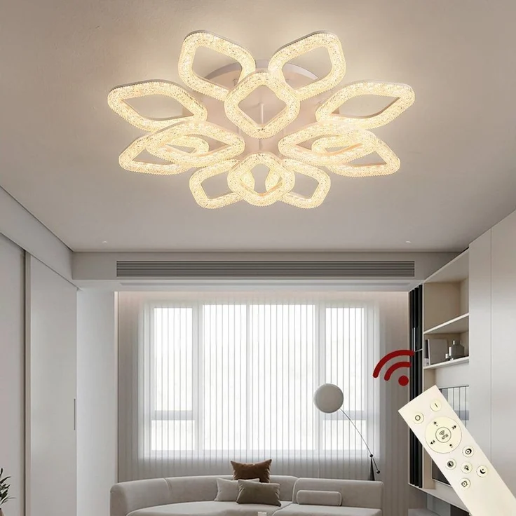 Euroton LED Deckenleuchte LED Deckenlampe XL DL Fernbedienung Lichtfarbe/Helligkeit einstellbar, LED fest integriert, mit Fernbedienung kaltweiß-neutalweiß -warmweiß, 7000k-3000k stufenlos einstellbar, mit Fernbedienung steuerbar – Bild 1