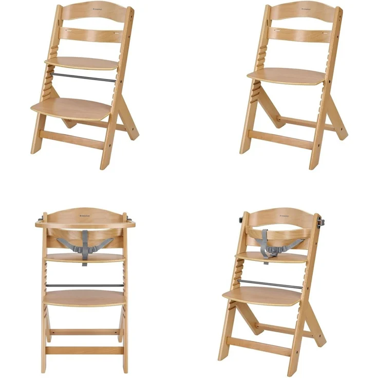 Kikka boo Kinderhochstuhl Nordy Holz Kinderstuhl Fußstütze verstellbarer Sitz braun – Bild 3